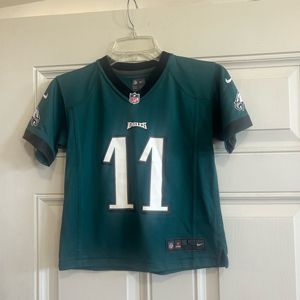 Kids Green Eagles Carson Wentz Jersey  Youth Large (7)